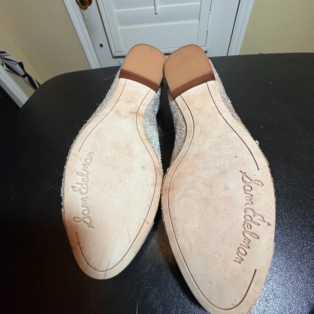 Sam edelman size 9 blush sequened flats